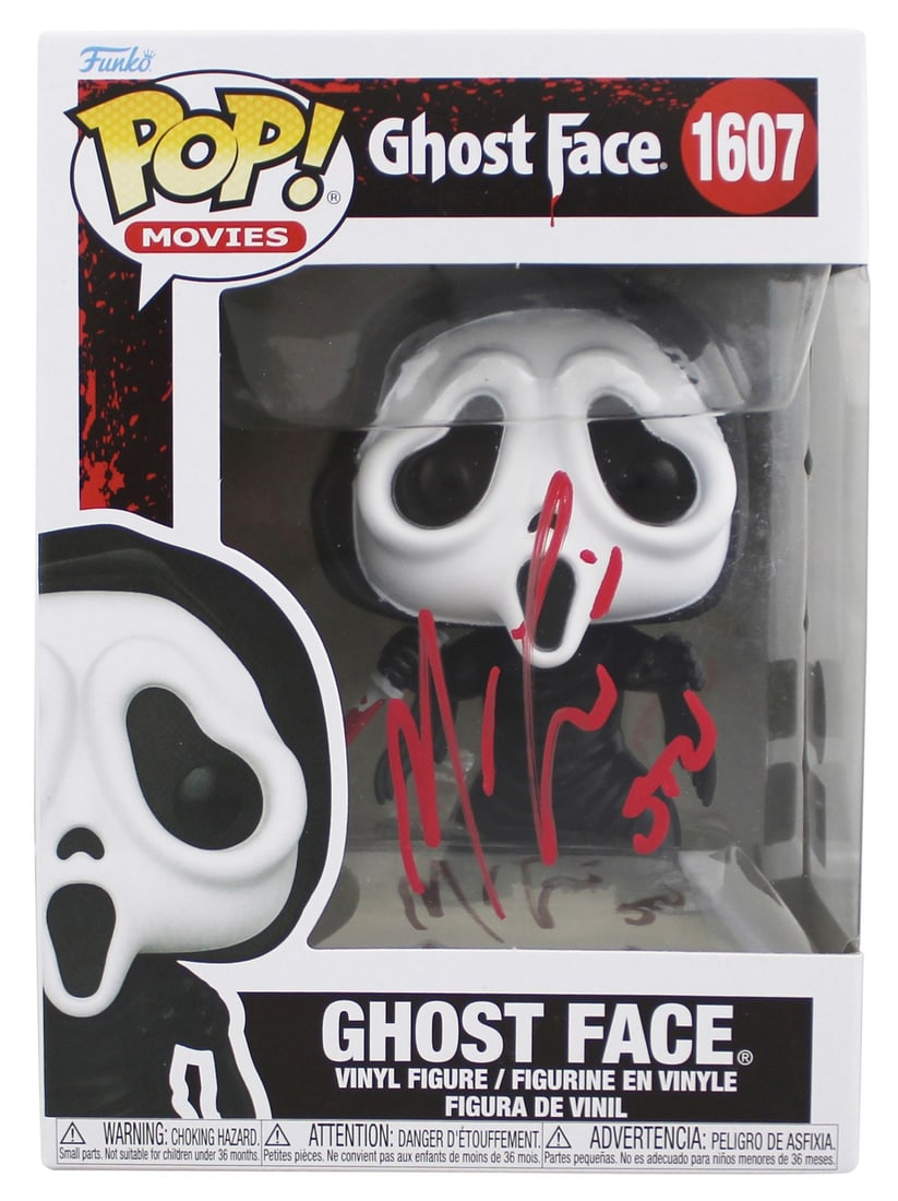 Beckett Authenticated Ghost Face #1607 Funko Pop Signed by Matthew Lillard: Beckett Authenticated Ghost Face #1607 Funko Pop Signed by Matthew Lillard This is an original Ghost Face #1607 Funko Pop Vinyl Figure personally signed by Matthew Lillard, featuring the inscription "