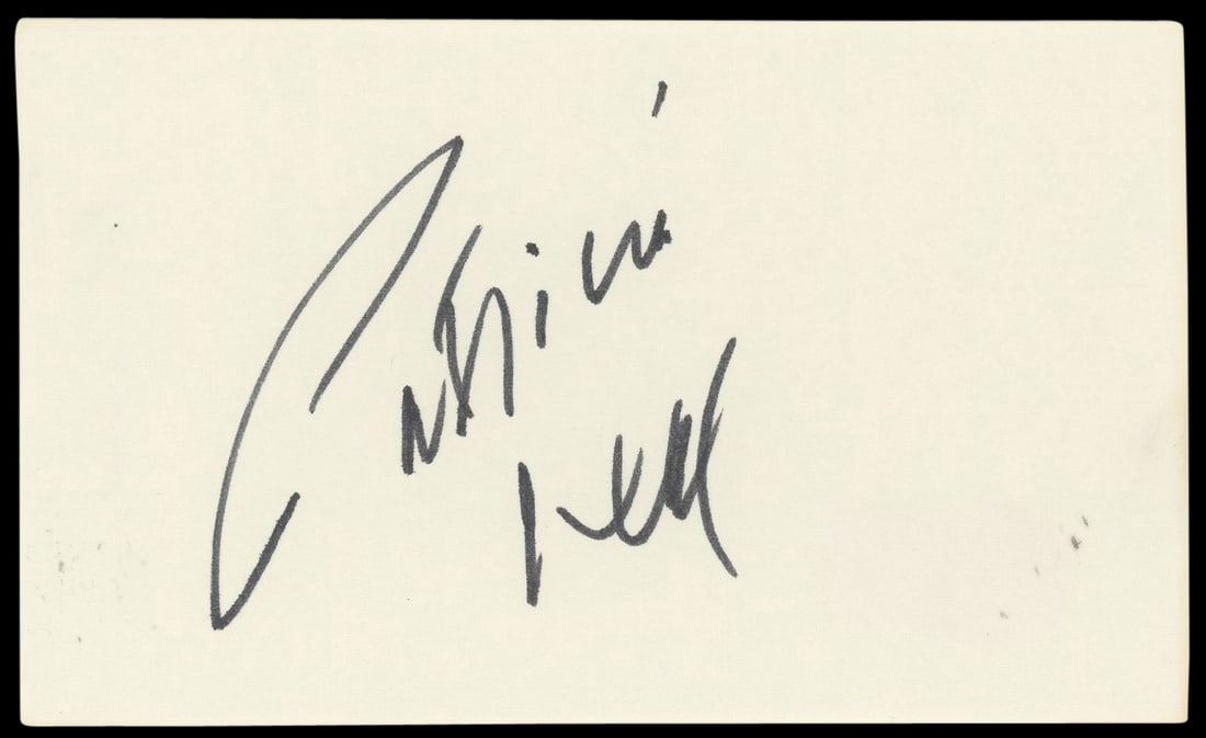 Patricia Neal Signed Breakfast At Tiffany's 3x5 Index Card Authenticated by Beckett (1 of 5)