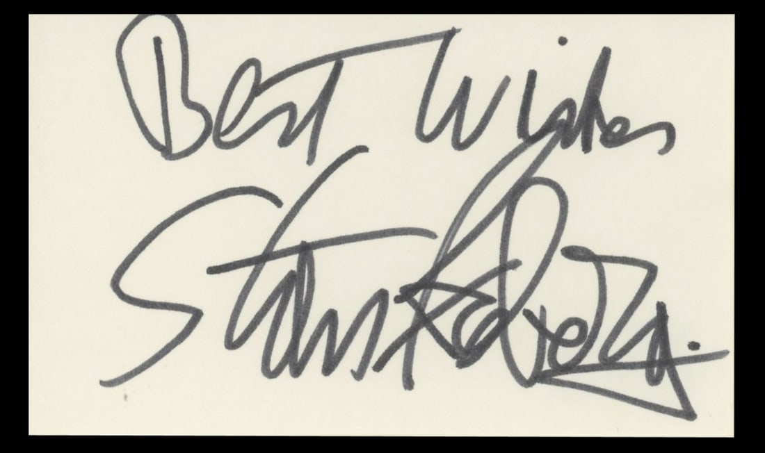 Stan Freberg Looney Tunes Signed 3x5 Index Card BAS Authenticated: Stan Freberg Looney Tunes Signed 3x5 Index Card BAS Authenticated This is an authentic signed 3x5 index card featuring the inscription "Best Wishes" by Stan Freberg, the iconic voice from Looney Tunes