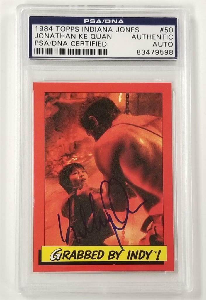 Jonathan Ke Quan Autographed 1984 Topps Indiana Jones #50 PSA Authenticated (1 of 2)
