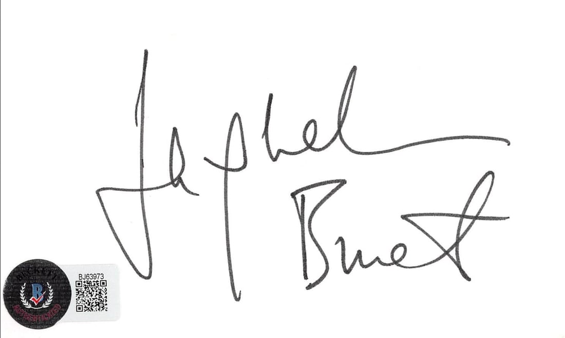 Jacqueline Bisset Signed 3x5 Index Card Beckett Authenticated The Deep: Jacqueline Bisset Signed 3x5 Index Card Beckett Authenticated The Deep This is an original 3x5 index card personally signed by Jacqueline Bisset from The Deep. The autograph is authenticated by Becket