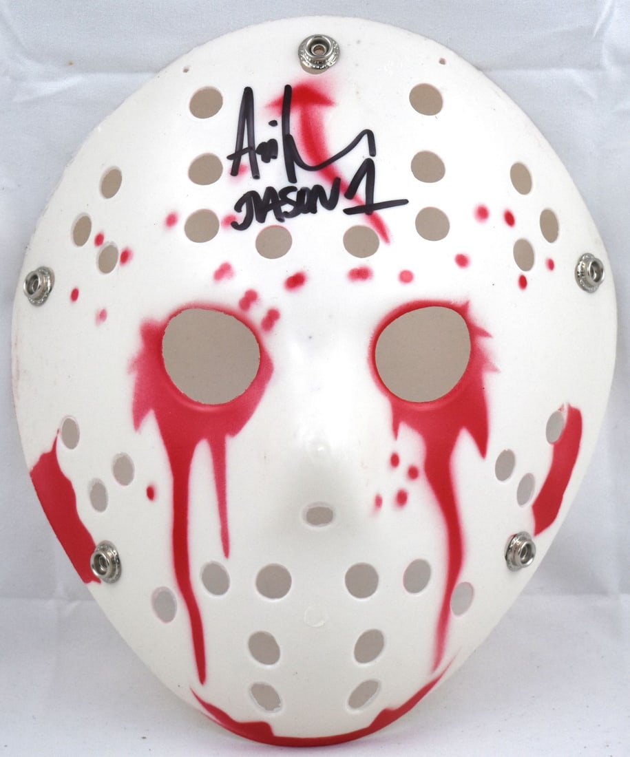 White Jason Mask Autographed by Ari Lehman with Beckett Witness Hologram (1 of 2)