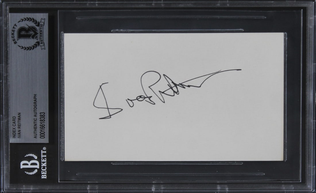 Ivan Reitman Ghostbusters Signed 3x5 Index Card Beckett Authenticated: Ivan Reitman Ghostbusters Signed 3x5 Index Card Beckett Authenticated This authentic 3x5 index card features the signature of Ivan Reitman, the legendary director of Ghostbusters. The item has been pr