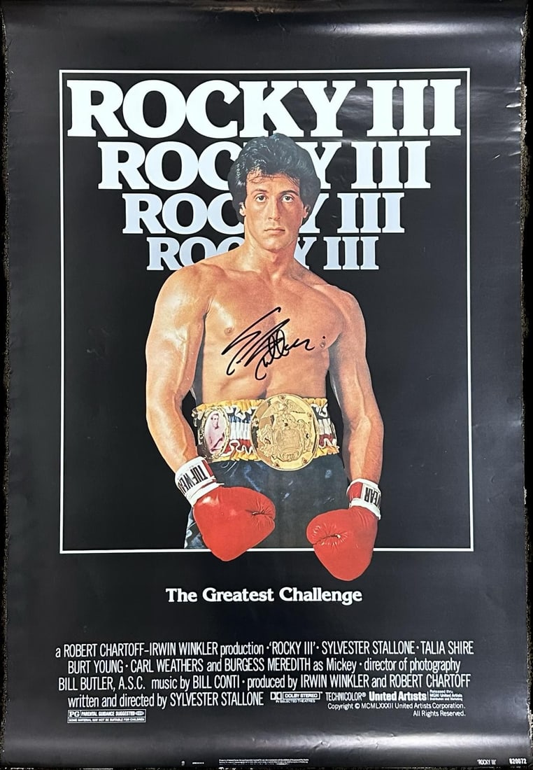 Beckett Certified Sylvester Stallone Signed Rocky III Poster (1 of 1)