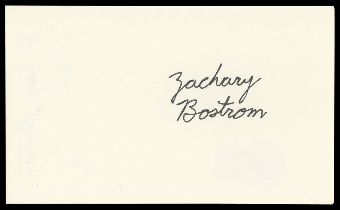 Zachary Bostrom Signed Harry and the Hendersons Index Card BAS (1 of 5)