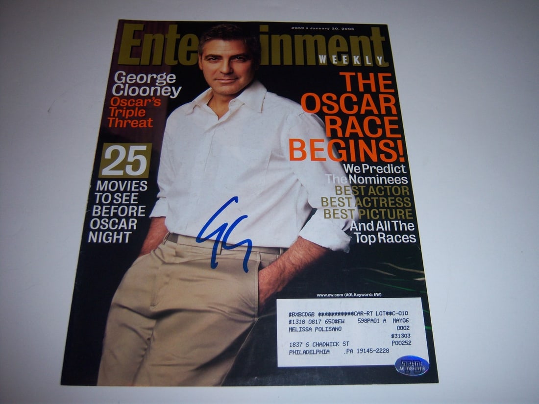 Signed Entertainment Weekly Cover with George Clooney Autograph and COA (1 of 1)