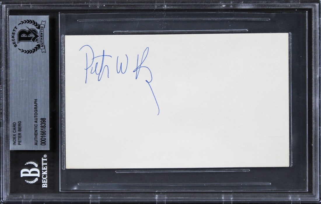 Peter Berg Signed Patriots Day 3x5 Index Card Beckett Authenticated (1 of 2)