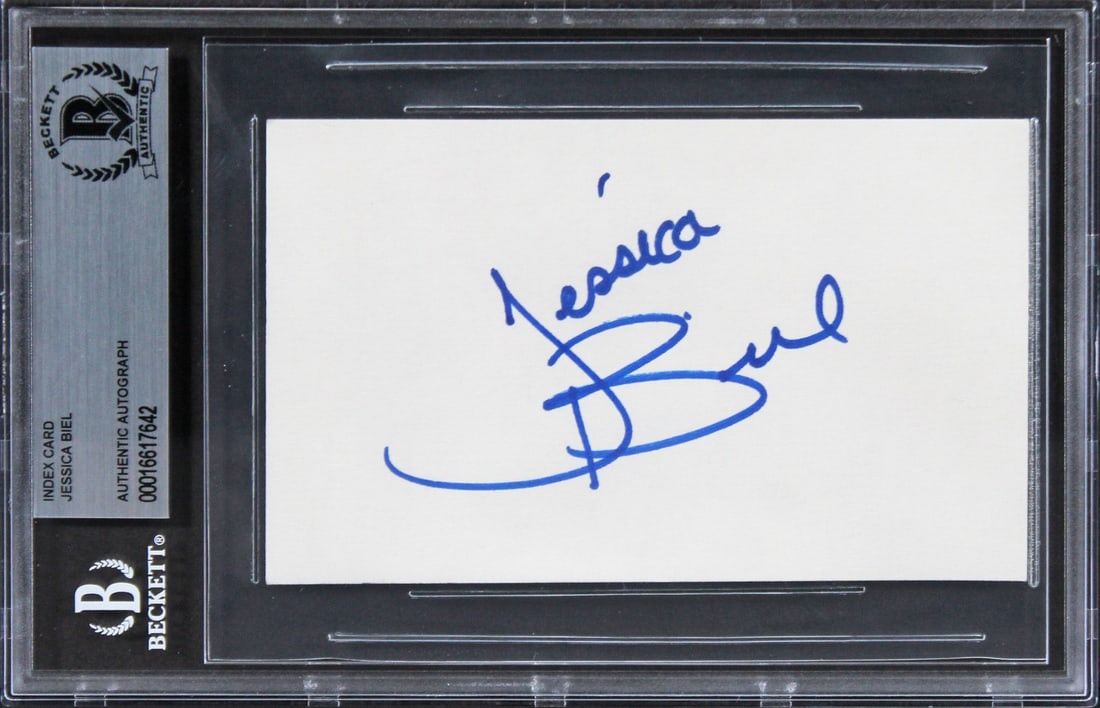 Jessica Biel Signed 3x5 Index Card Beckett Authenticated 7th Heaven (1 of 2)