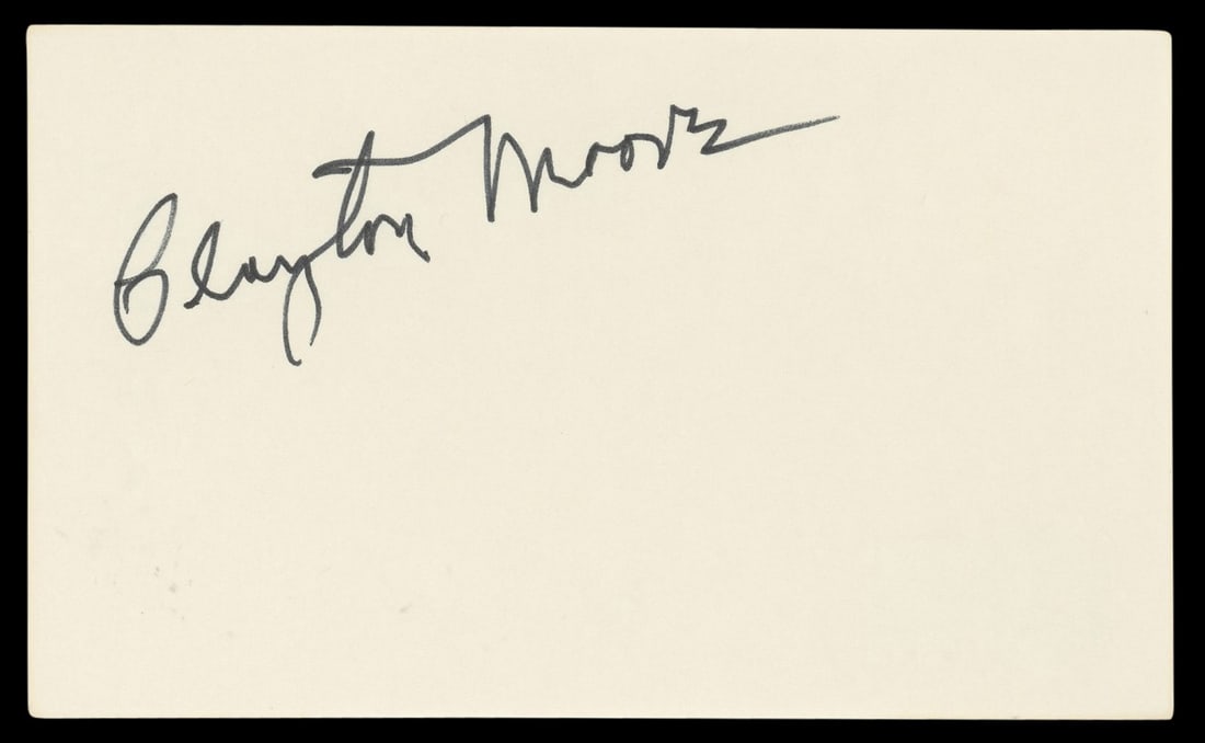 Clayton Moore signed The Lone Ranger 3x5 index card BAS (1 of 5)