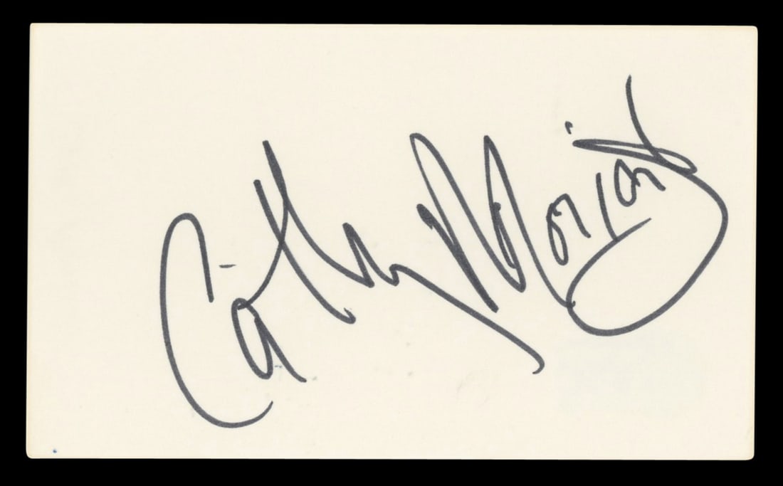 Cathy Moriarty Raging Bull Signed 3x5 Index Card BAS Authenticated: Cathy Moriarty Raging Bull Signed 3x5 Index Card BAS Authenticated This authentic 3x5 index card has been personally signed by Cathy Moriarty, known for her role in the film 'Raging Bull.' The signatu