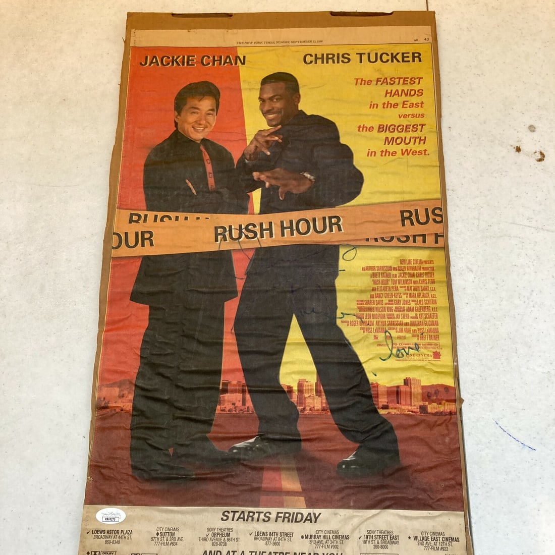 Chris Tucker Signed Rush Hour Poster with JSA Authentication (1 of 4)