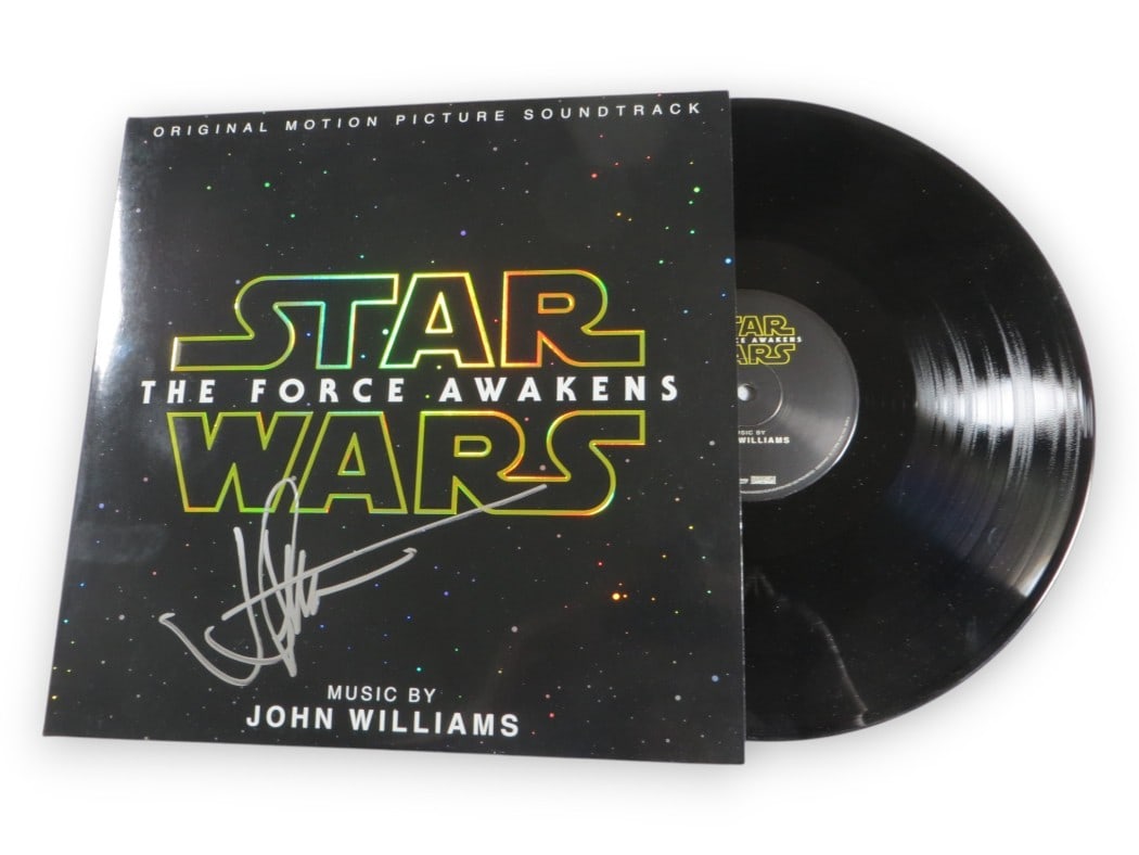 Star Wars Force Awakens Album Cover Signed by J. J. Abrams Beckett Authenticated: Star Wars Force Awakens Album Cover Signed by J. J. Abrams Beckett Authenticated This is an original record album cover from Star Wars: The Force Awakens, personally autographed by J. J. Abrams. The a
