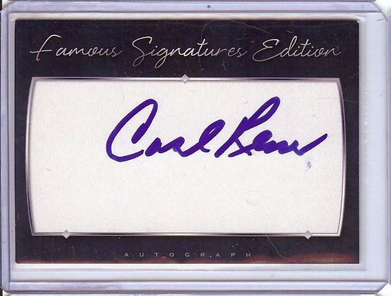 Carl Reiner Authenticated Autograph Cut Signature Card JSA Certified: Carl Reiner Authenticated Autograph Cut Signature Card JSA Certified This is a cut signature card autographed by Carl Reiner, the acclaimed TV and movie star. The autograph has been authenticated by J