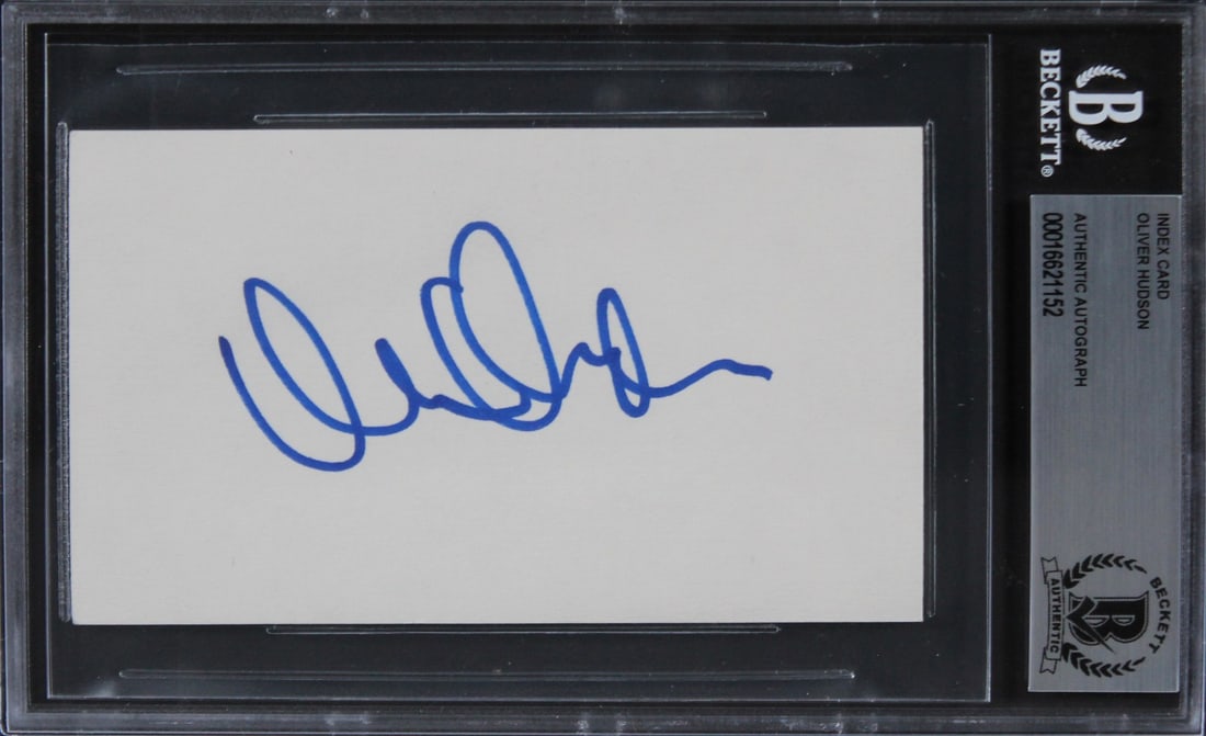 Oliver Hudson Signed 3x5 Index Card Rules of Engagement Beckett Authenticated: Oliver Hudson Signed 3x5 Index Card Rules of Engagement Beckett Authenticated This authentic 3x5 index card has been personally signed by Oliver Hudson, known for his role in the series 'Rules of Enga