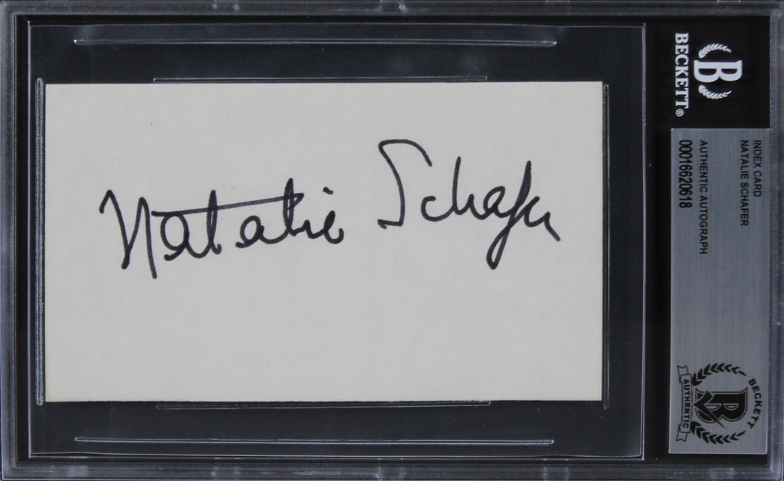 Natalie Schafer Signed Gilligan's Island Index Card Beckett Authenticated: Natalie Schafer Signed Gilligan's Island Index Card Beckett Authenticated This authentic 3x5 index card features the signature of Natalie Schafer, known for her role on the iconic television series Gi