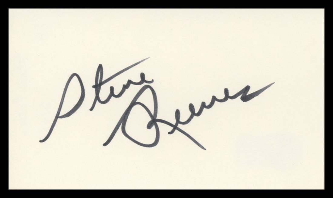 Steve Reeves Signed 3x5 Index Card Hercules Beckett Authenticated Autograph (1 of 2)