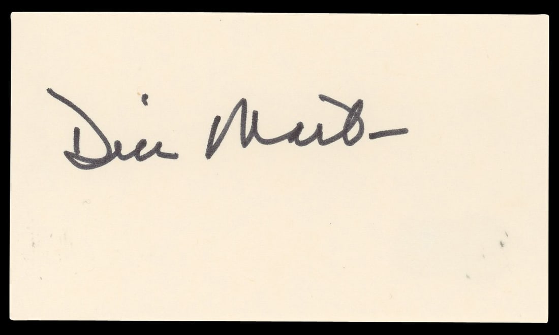 Dick Martin Signed 3x5 Index Card Rowan & Martin's Laugh-In Beckett Authenticated (1 of 2)