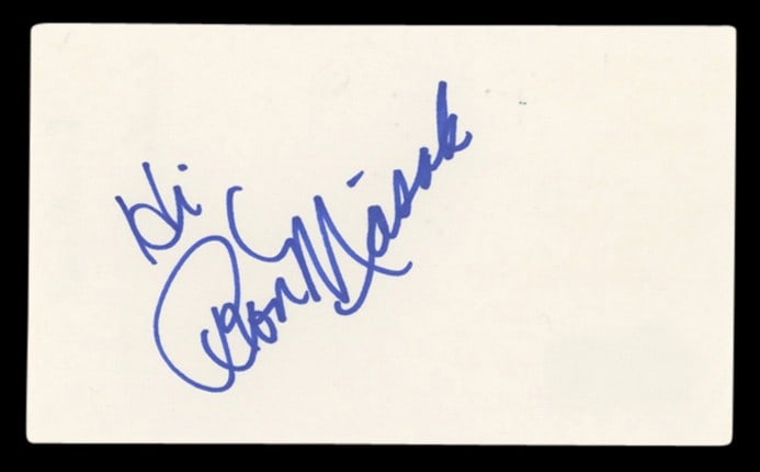Ron Masak Signed 3x5 Index Card Murder She Wrote BAS Authenticated (1 of 2)