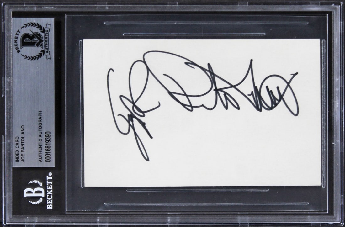 Joe Pantoliano Signed The Matrix 3x5 Index Card Beckett Authenticated: Joe Pantoliano Signed The Matrix 3x5 Index Card Beckett Authenticated This authentic signed 3x5 index card features the autograph of Joe Pantoliano, known for his role in The Matrix. The card is slabb