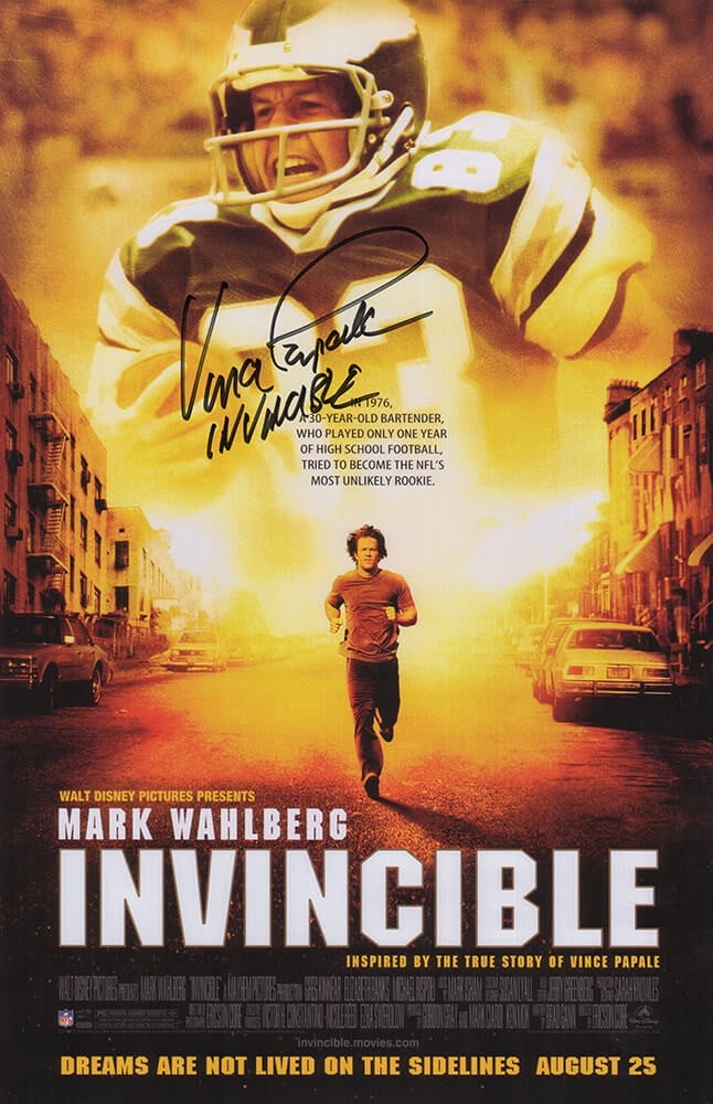 Vince Papale Signed Invincible 11x17 Movie Poster with COA (1 of 1)