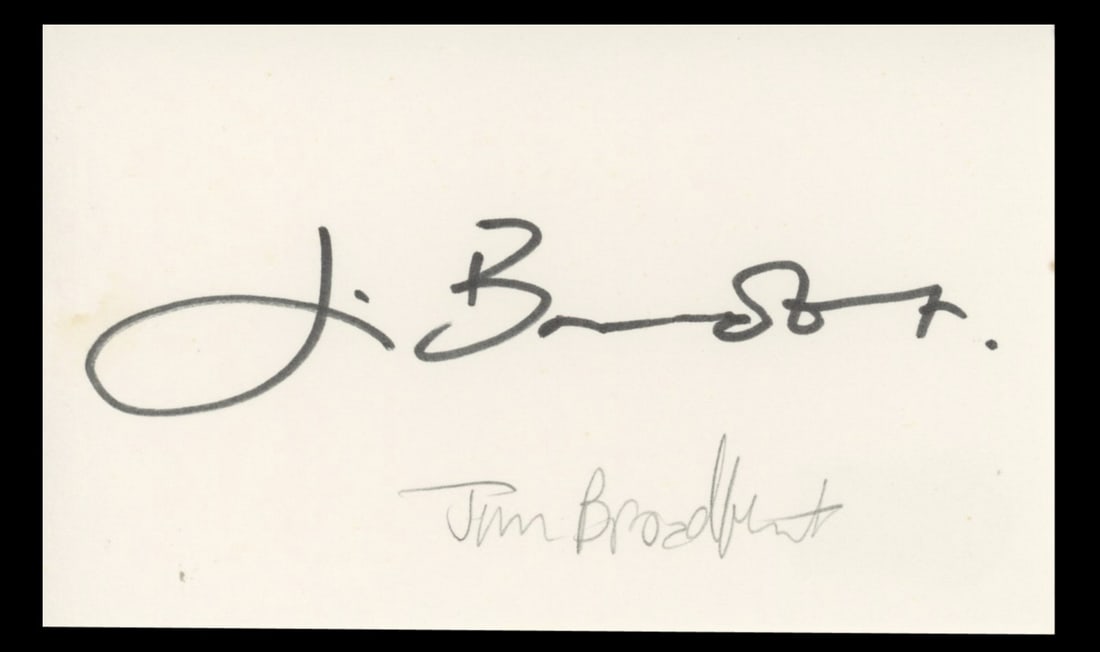 Jim Broadbent Life is Sweet Signed 3x5 Index Card BAS Authenticated: Jim Broadbent Life is Sweet Signed 3x5 Index Card BAS Authenticated This authentic signed 3x5 index card features the signature of Jim Broadbent, known for his role in 'Life is Sweet.' The item is ver