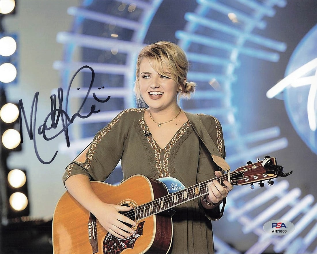 Maddie Poppe Autographed 8x10 Photo PSA/DNA Certified Singer: Maddie Poppe Autographed 8x10 Photo PSA/DNA Certified Singer This listing features an original 8x10 photograph of singer Maddie Poppe, personally signed by her. The autograph has been authenticated by