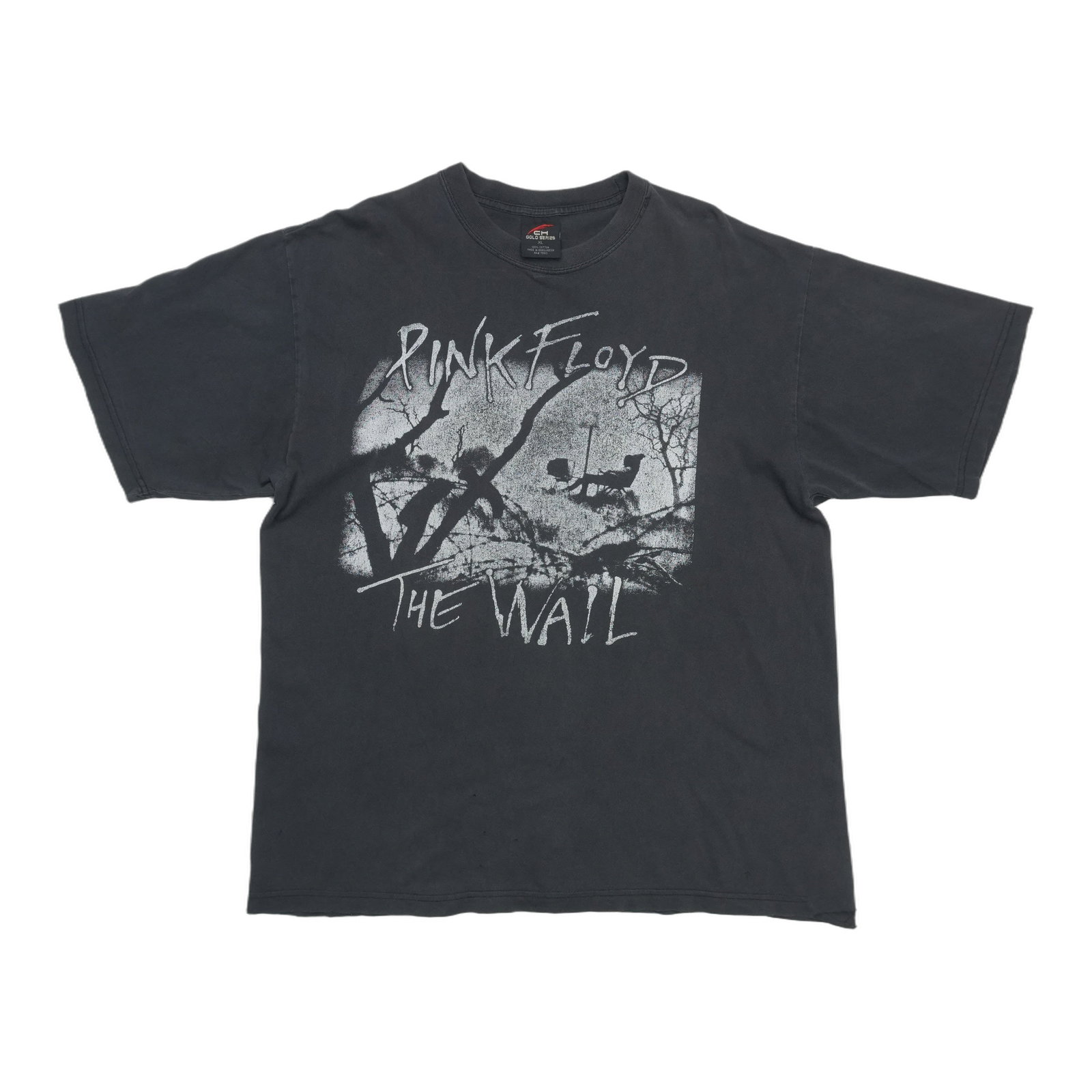 Black 2000s Pink Floyd Wall Graphic Cotton Tee XL: Black 2000s Pink Floyd Wall Graphic Cotton Tee XL This is an original vintage 2000s Pink Floyd The Wall shirt featuring a front graphic design. It is not a modern reproduction. The shirt is made of 10