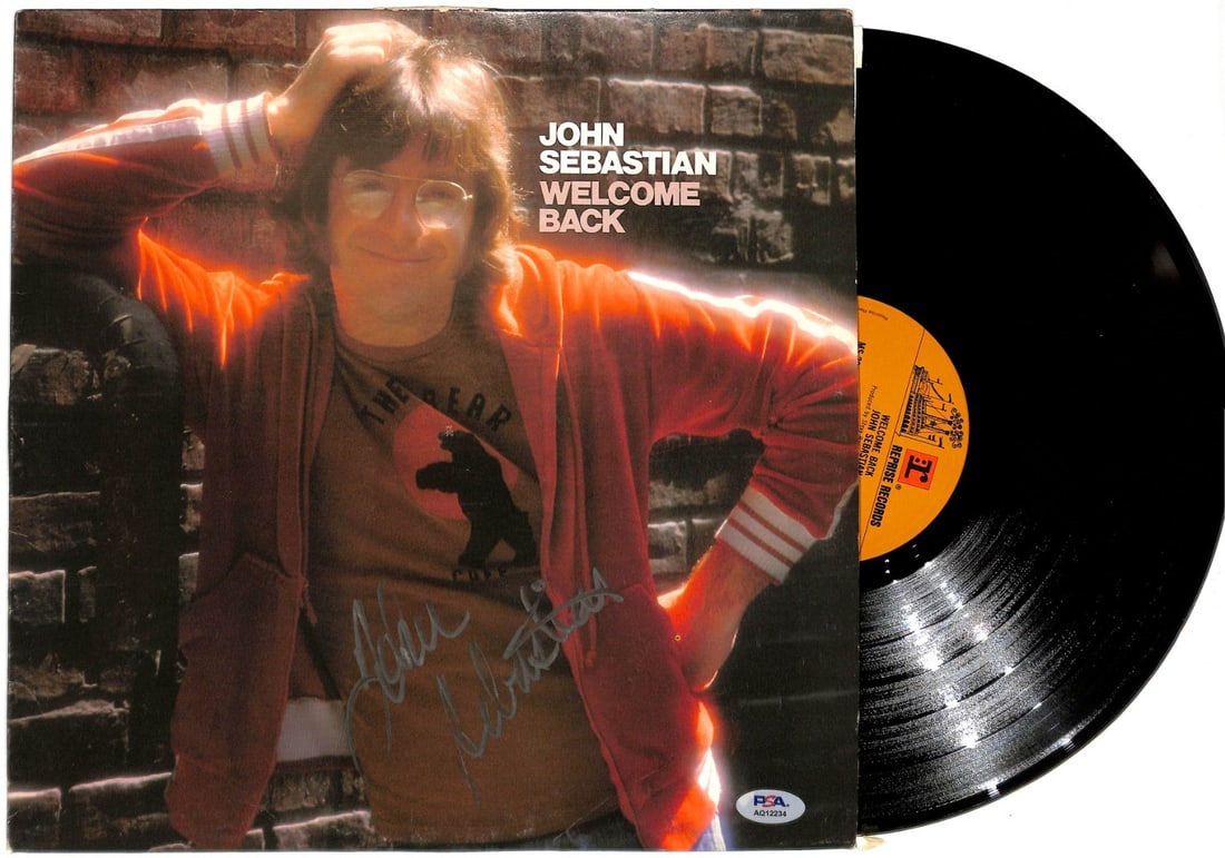 John Sebastian Signed Welcome Back Record PSA DNA Authenticated (1 of 3)