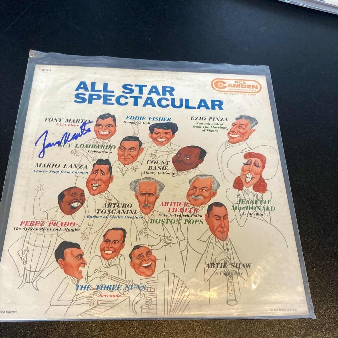 Tony Martin Autographed Vintage LP Record PSA JSA Certified: Tony Martin Autographed Vintage LP Record PSA JSA Certified This vintage LP record is signed by Tony Martin, making it a unique addition for collectors and music enthusiasts. It comes with a guarantee