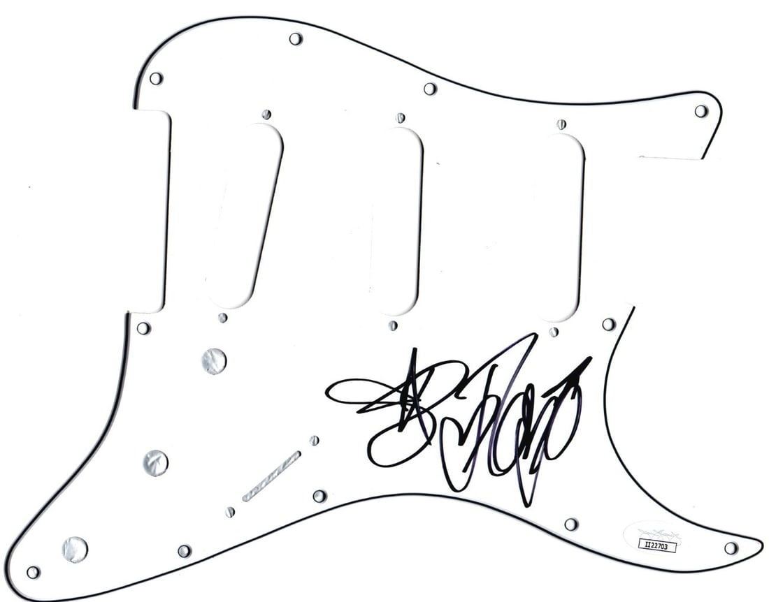 Guitar Pickguard Signed by Gavin Rossdale with JSA Authentication: Guitar Pickguard Signed by Gavin Rossdale with JSA Authentication This is an original guitar pickguard autographed by Gavin Rossdale, the lead singer of Bush. The signature has been authenticated by J