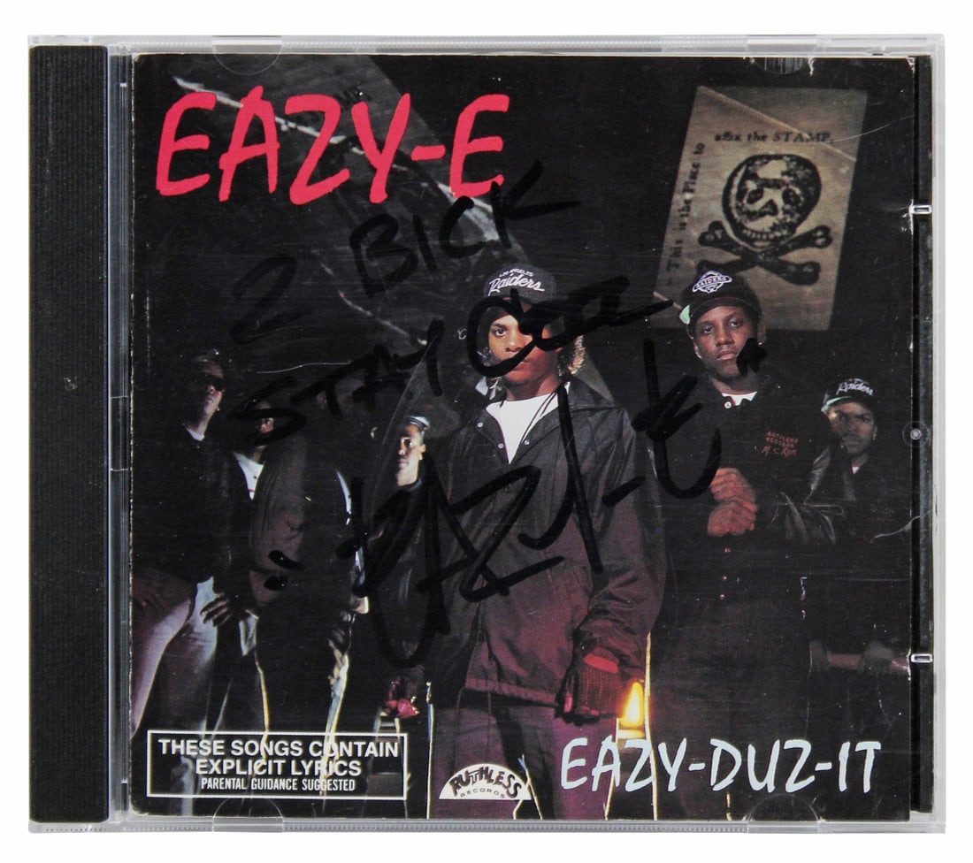 Eazy-E Autographed Eazy-Duz-It CD Insert With Inscription JSA COA (1 of 5)