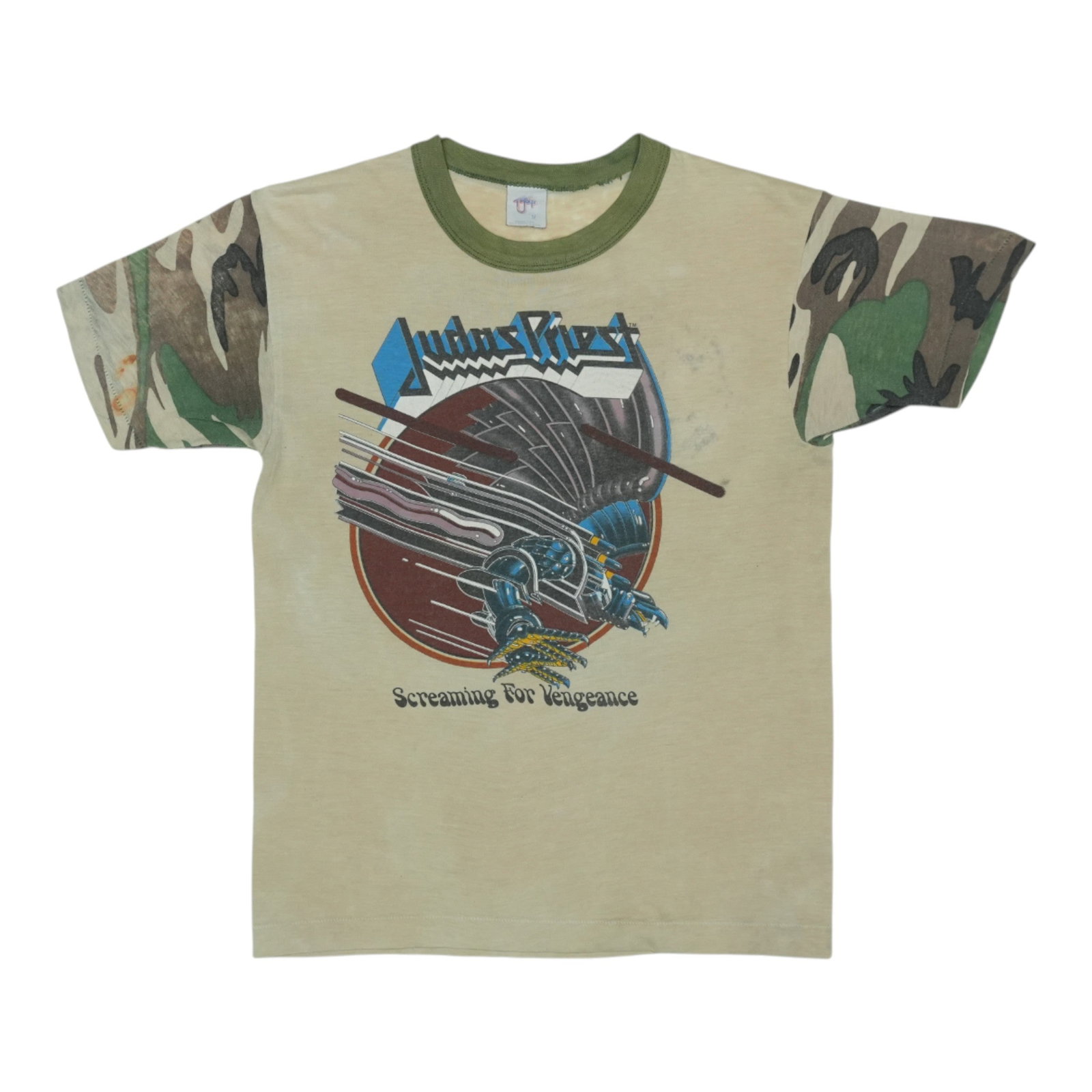 Vintage 1982 Screaming For Vengeance Tour Camouflage Judas Priest Shirt Medium (1 of 9)
