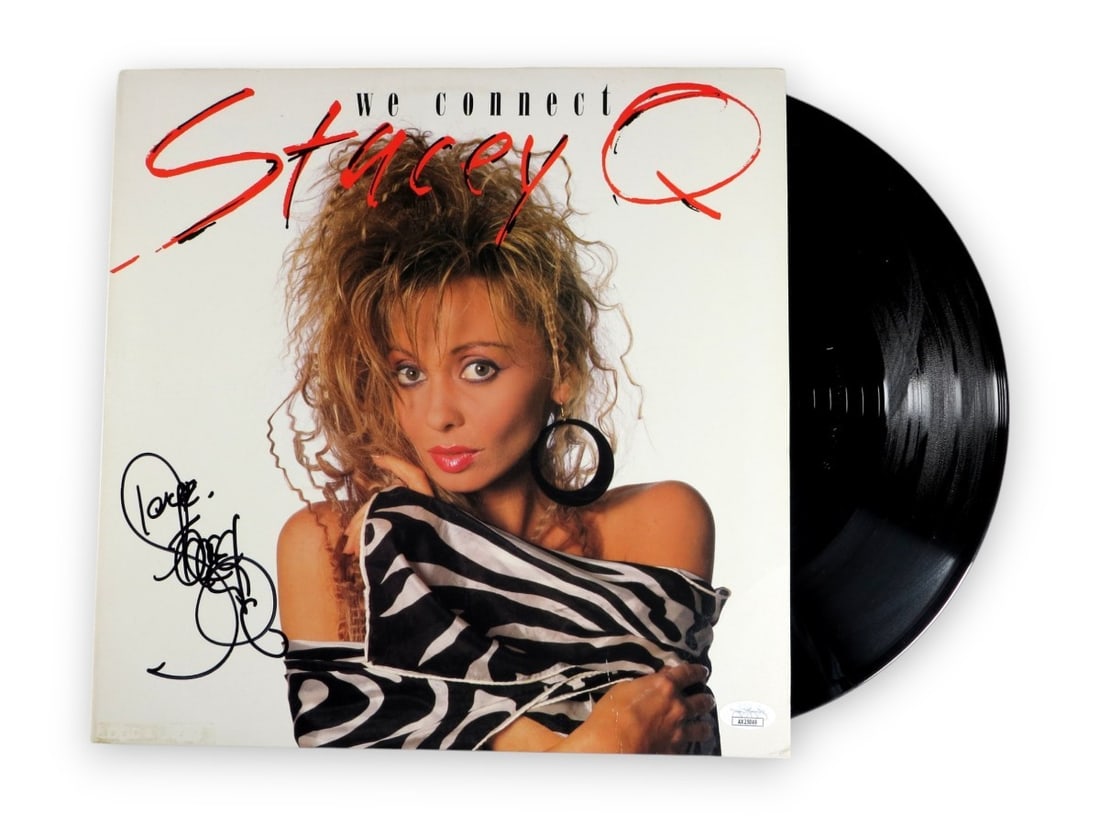 Stacey Q We Connect Signed Album Cover JSA Authenticated: Stacey Q We Connect Signed Album Cover JSA Authenticated This is an authentic autographed record album cover of the single "We Connect" by Stacey Q. The cover features her signature and has been authe