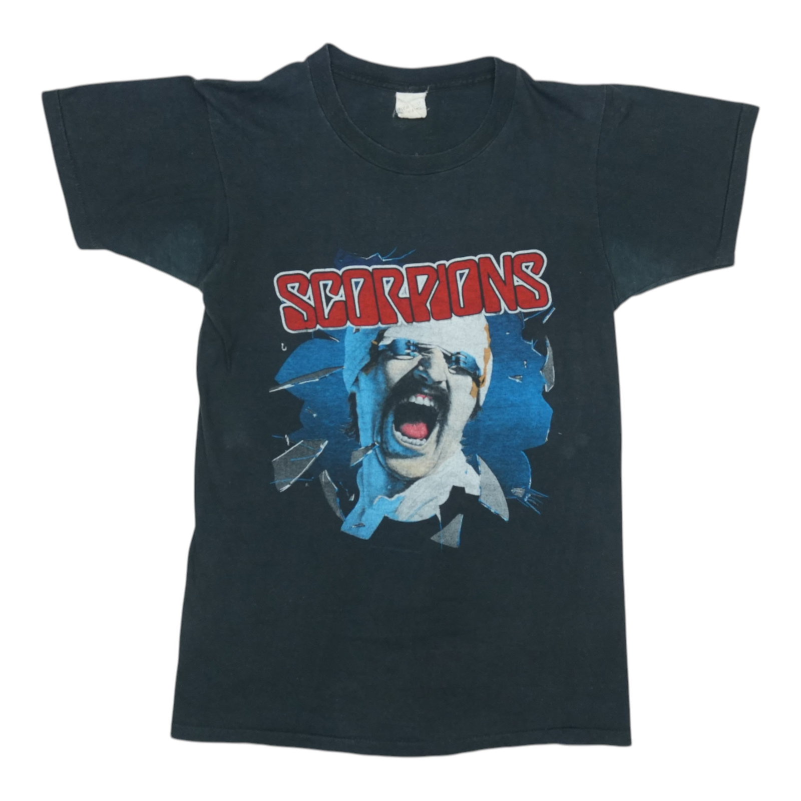 Vintage 1982 Scorpions Blackout Concert T Shirt Black Cotton Medium (1 of 7)