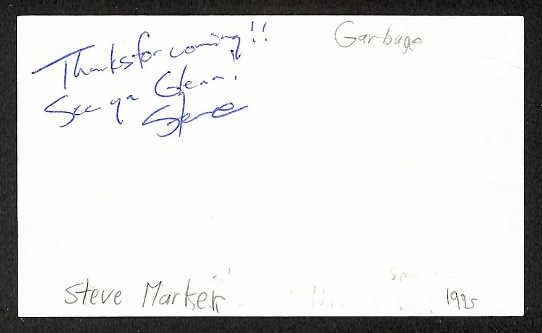 Steve Marker signed 3x5 index card JSA BA209586 (1 of 2)