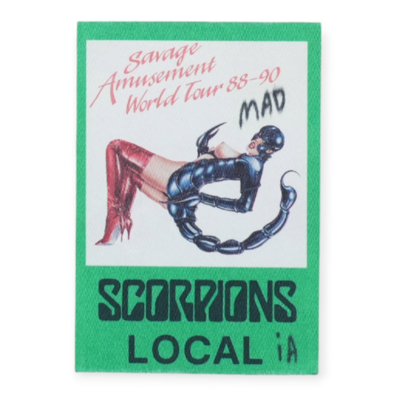 Vintage 1988 Scorpions Savage Amusement Tour Local Backstage Pass (1 of 2)