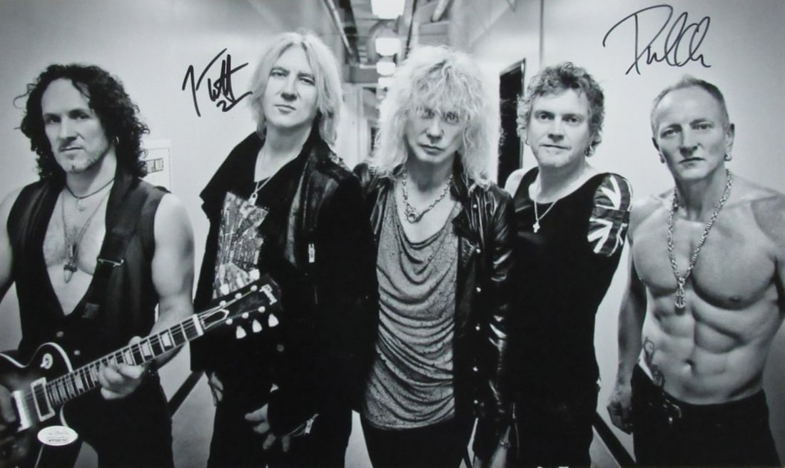 Def Leppard Joe Elliott Phil Collen Dual-Signed 12x20 Photo JSA Authenticated (1 of 2)