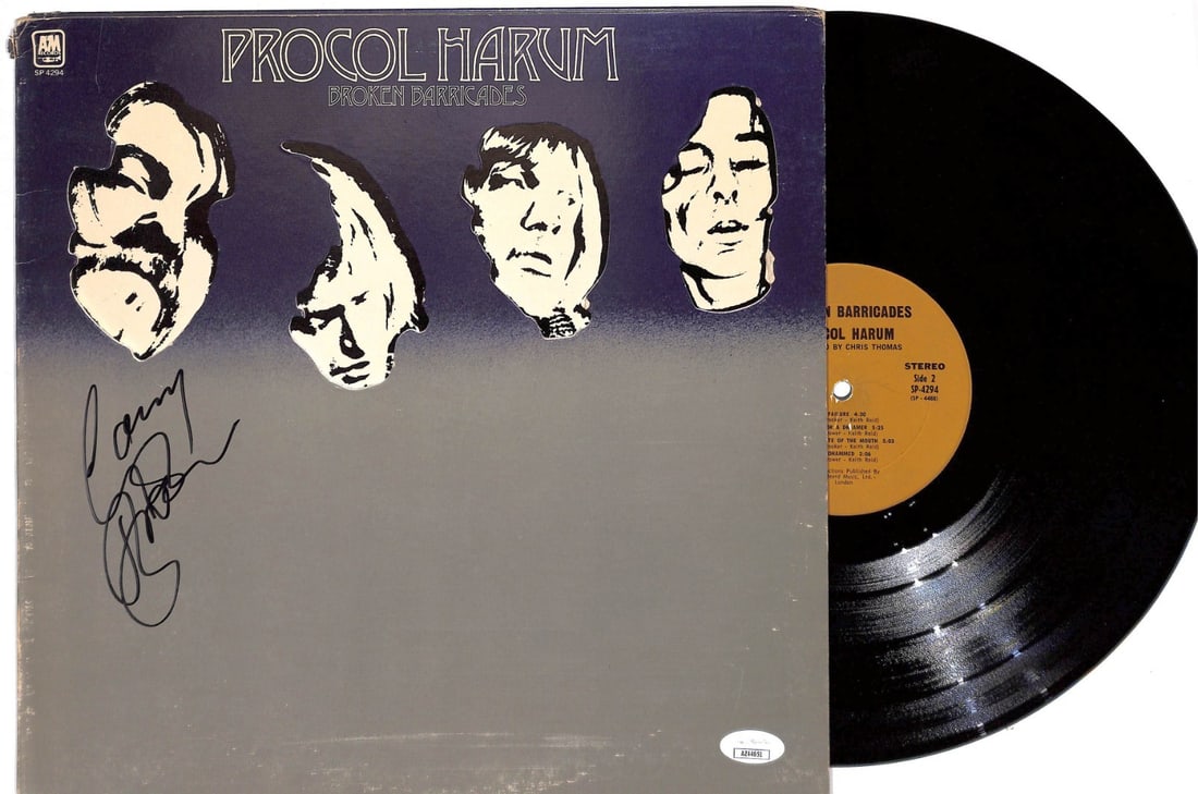 Gary Brooker Signed Procol Harum Broken Barricades Album JSA Authenticated: Gary Brooker Signed Procol Harum Broken Barricades Album JSA Authenticated This Procol Harum album titled "Broken Barricades" features the authentic signature of Gary Brooker, the band's iconic frontm