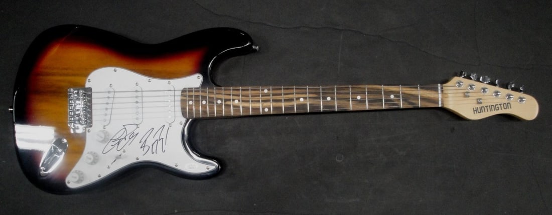 Electric Guitar Signed by Both High Valley Members JSA Authenticated: Electric Guitar Signed by Both High Valley Members JSA Authenticated This is an original electric guitar autographed by country music stars High Valley. The guitar has been hand signed by High Valley 