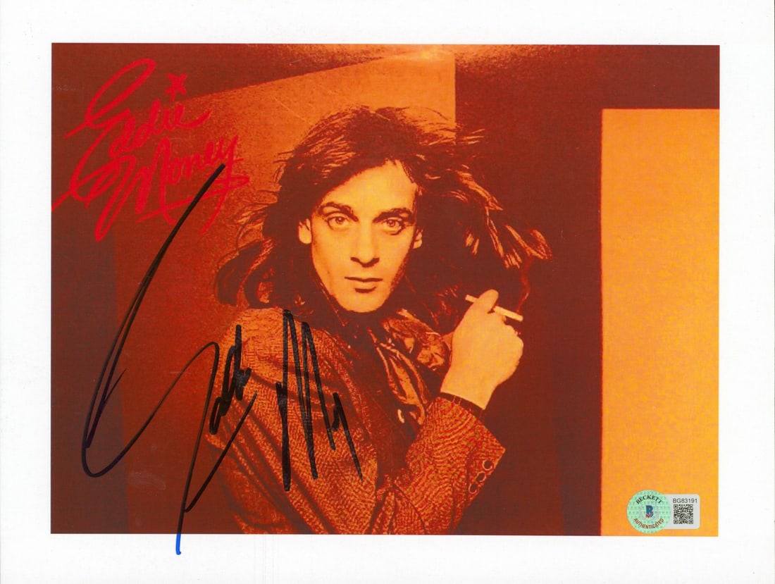 Eddie Money Signed 8.5x11 Photo Autographed Beckett BAS: Eddie Money Signed 8.5x11 Photo Autographed Beckett BAS This is an authentic 8.5x11 photograph personally signed by the legendary rock musician Eddie Money. The item is certified by Beckett Authentica