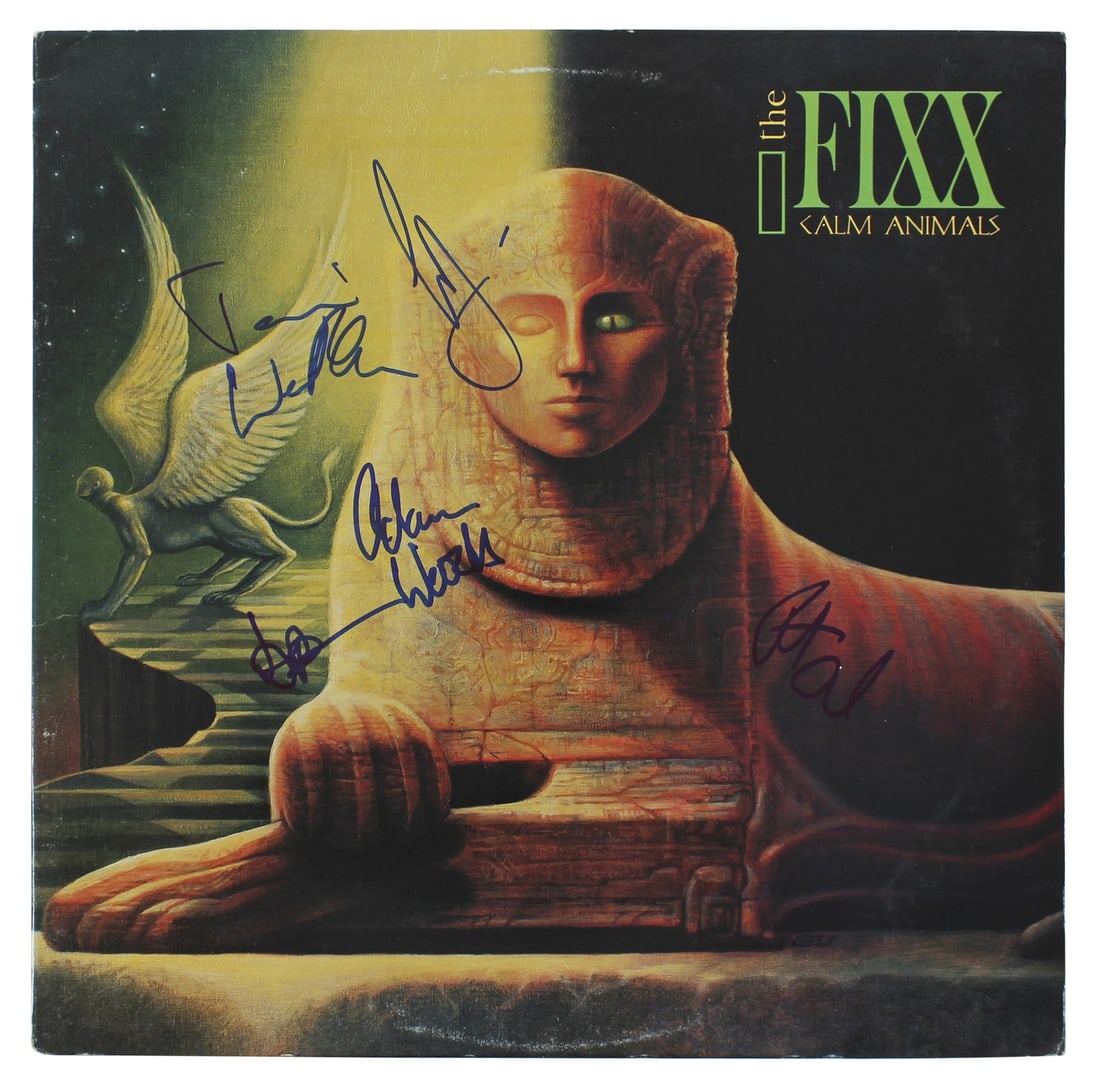 The Fixx Signed Calm Animals Album Cover COA Beckett: The Fixx Signed Calm Animals Album Cover COA Beckett This original album cover from The Fixx features the signatures of band members Cy Curnin, Adam Woods, Rupert Greenall, Jamie West-Oram, and Dan K.