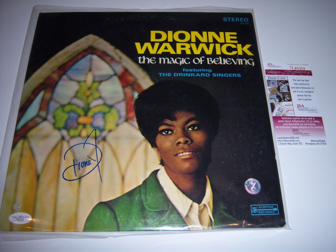 Signed The Magic of Believing LP by Dionne Warwick with JSA COA (1 of 1)