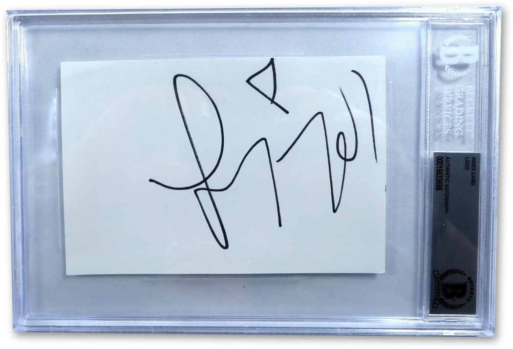 Lizzo Autographed 4X6 Index Card Beckett Authenticated Music Memorabilia (1 of 2)