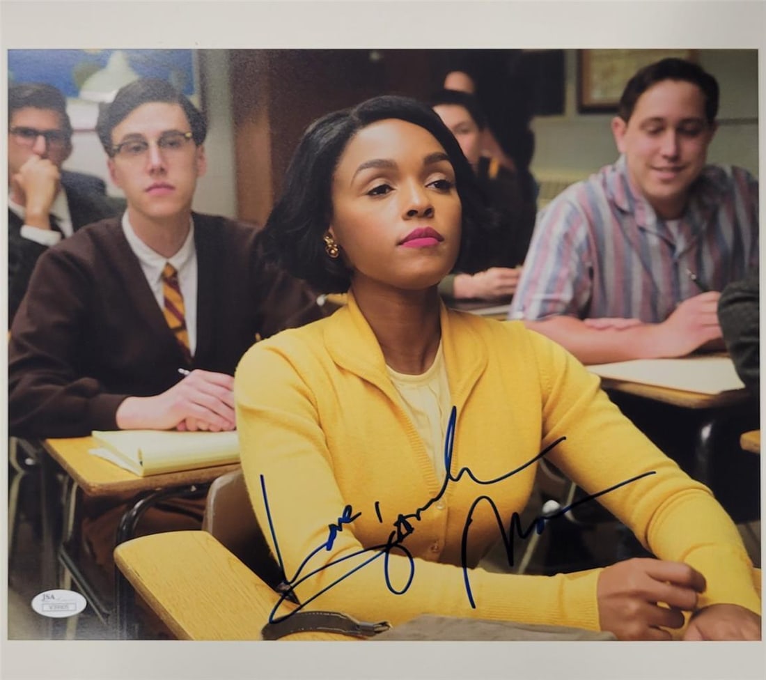 11x14 Janelle Monae Autographed Photo with JSA Authentication: 11x14 Janelle Monae Autographed Photo with JSA Authentication This is an original 11x14 photograph signed by Janelle Monae, the acclaimed rapper and rap artist. The autograph is authenticated by James