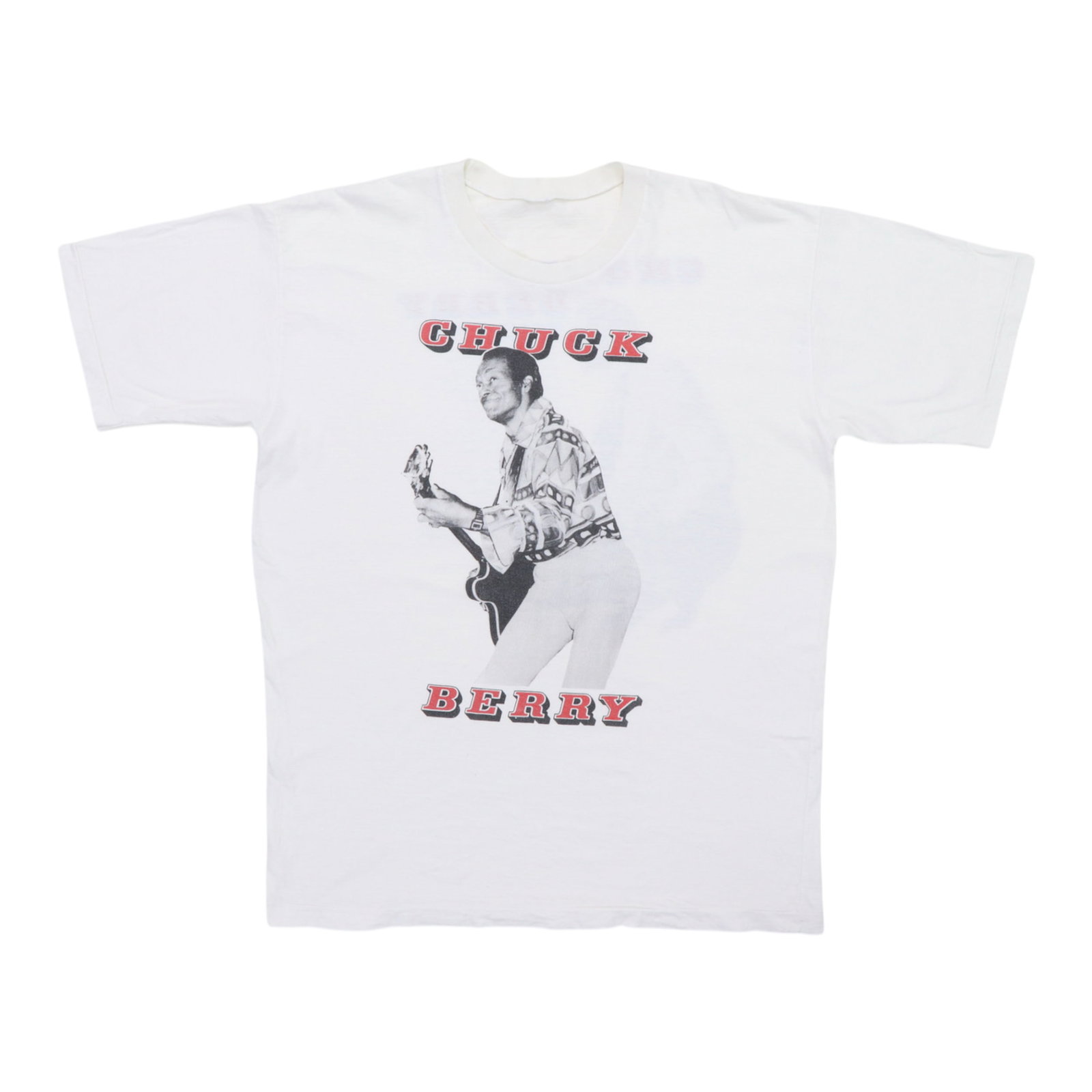 Vintage 1990 Chuck Berry European Concert Tour White Cotton Shirt (1 of 5)