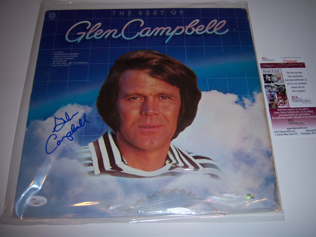 Glen Campbell signed LP album JSA COA The Best Of (1 of 2)