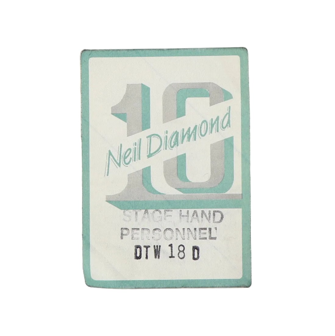 Vintage 1982 Neil Diamond Tour Stage Crew Backstage Access Pass (1 of 2)
