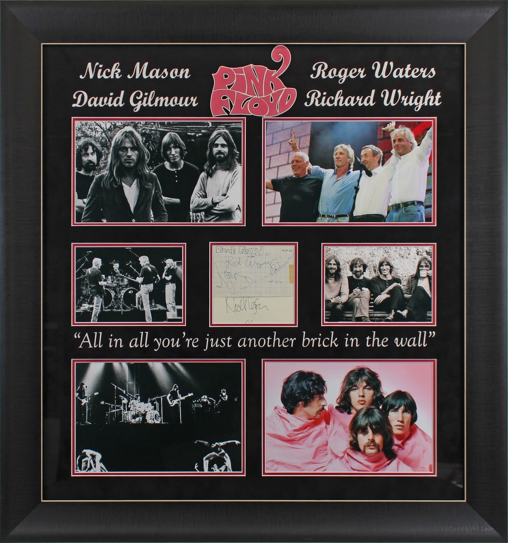Framed Pink Floyd autograph cut 5x5.5 Beckett COA (1 of 7)