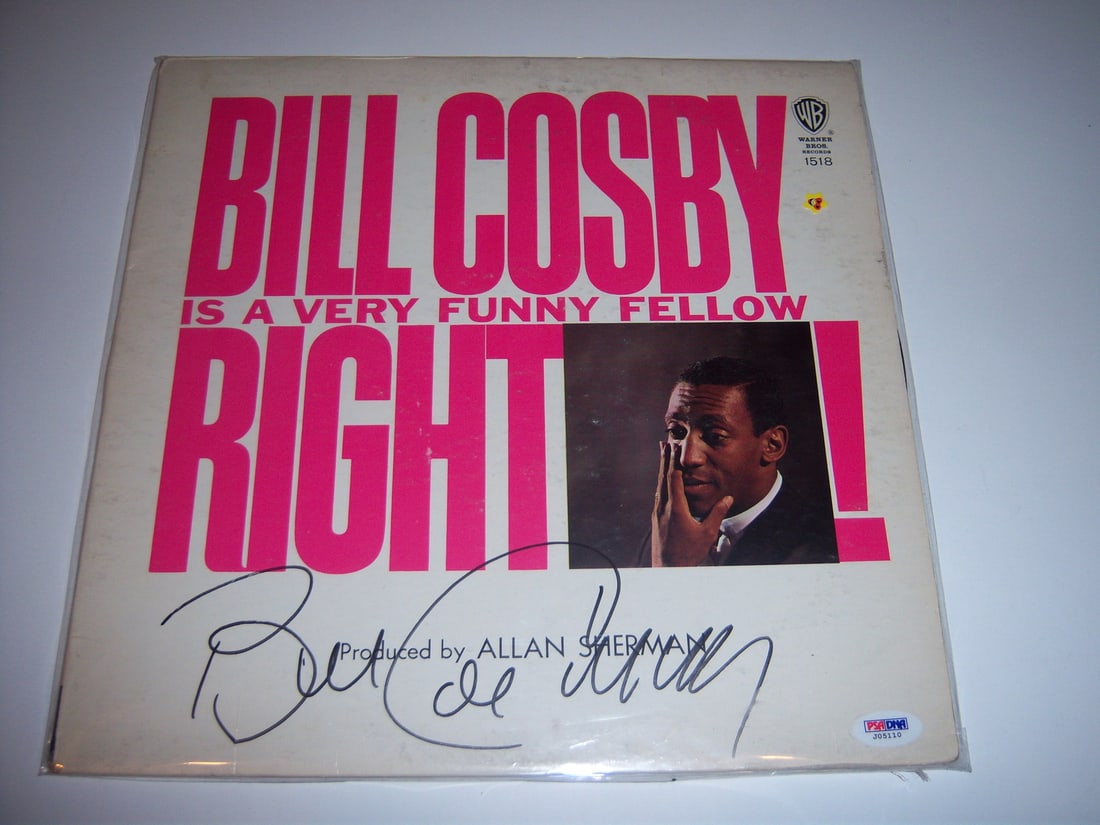 PSA DNA Signed Bill Cosby LP Album Very Funny Fellow Right (1 of 1)