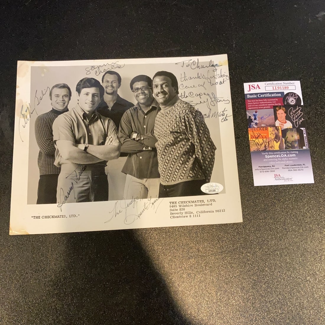 Vintage Photo Signed by Five Checkmates Ltd. Members JSA Authenticated (1 of 8)